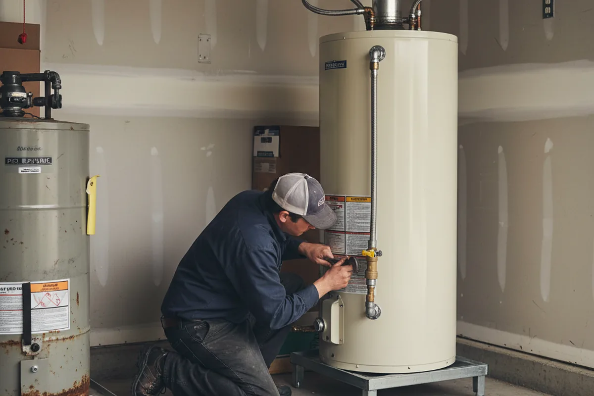 Water heater and shutoff valve replacement in New Milford